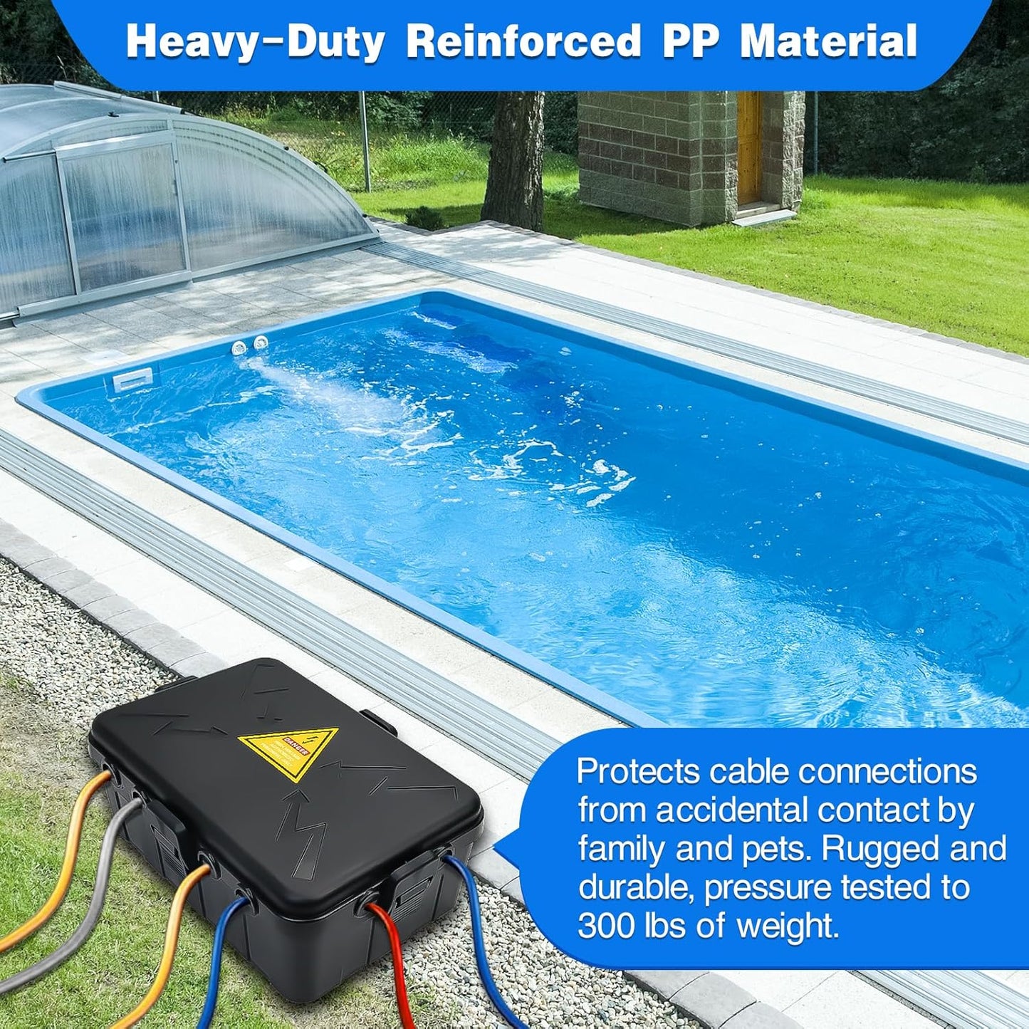 Large Outdoor Electrical Box | IP54 Waterproof Cord Cover