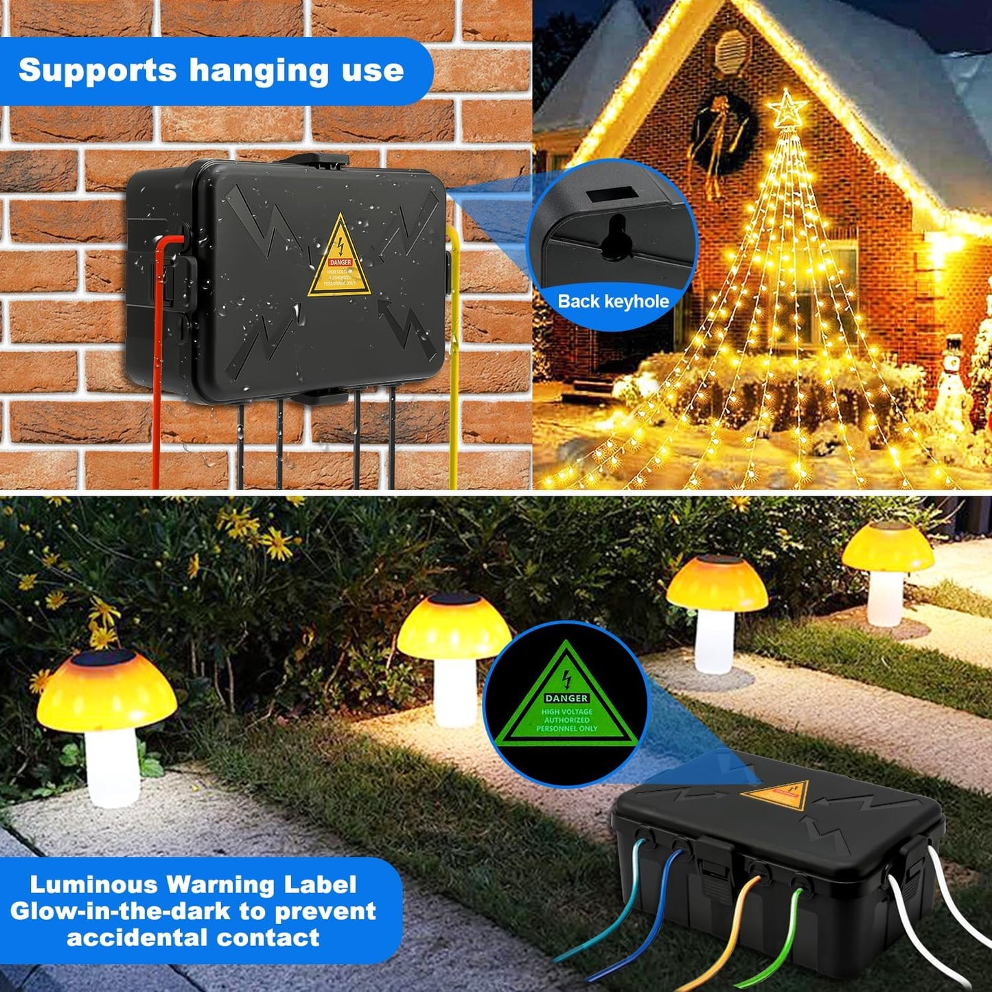 Large Outdoor Electrical Box | IP54 Waterproof Cord Cover