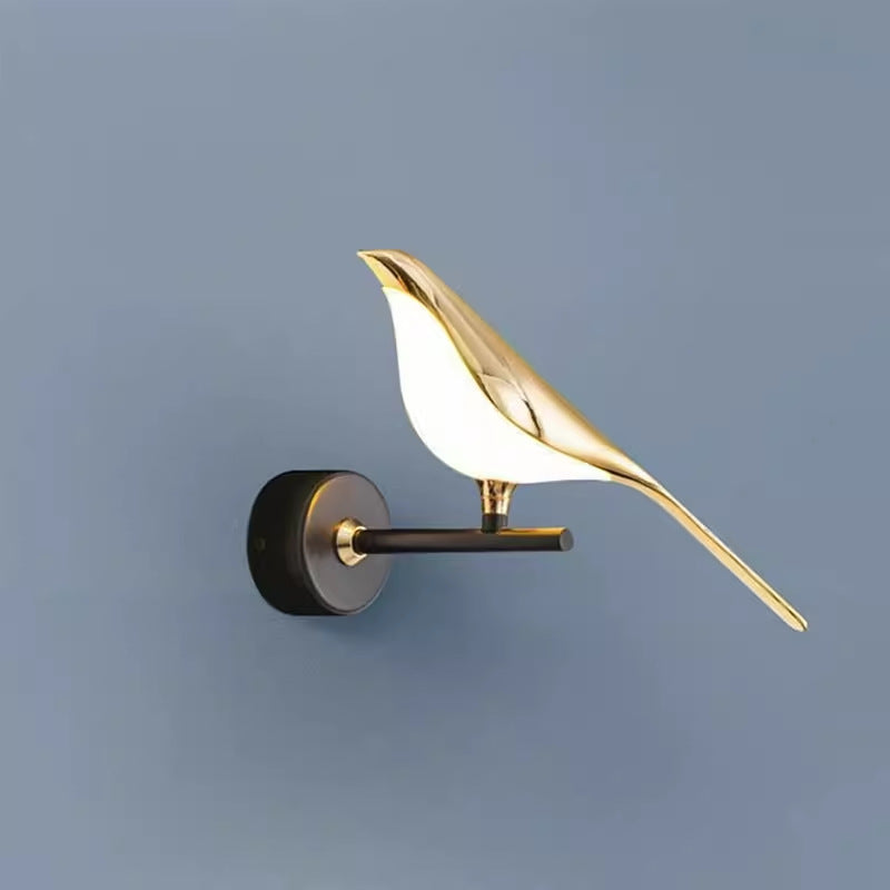 Creative bird wall lamp for bedroom bedside