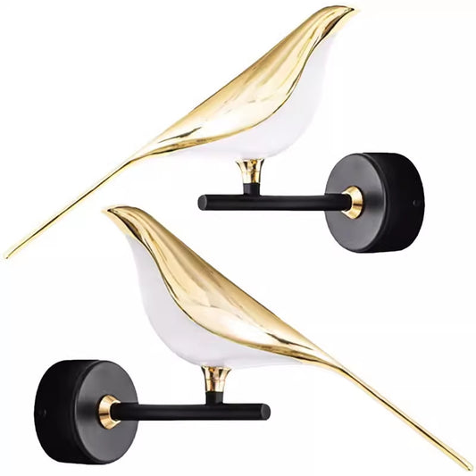 Creative bird wall lamp for bedroom bedside
