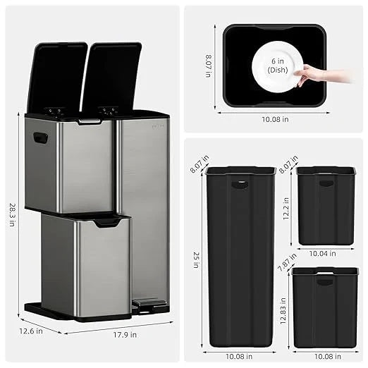 Portable Front-Opening Trash Can | Large Capacity