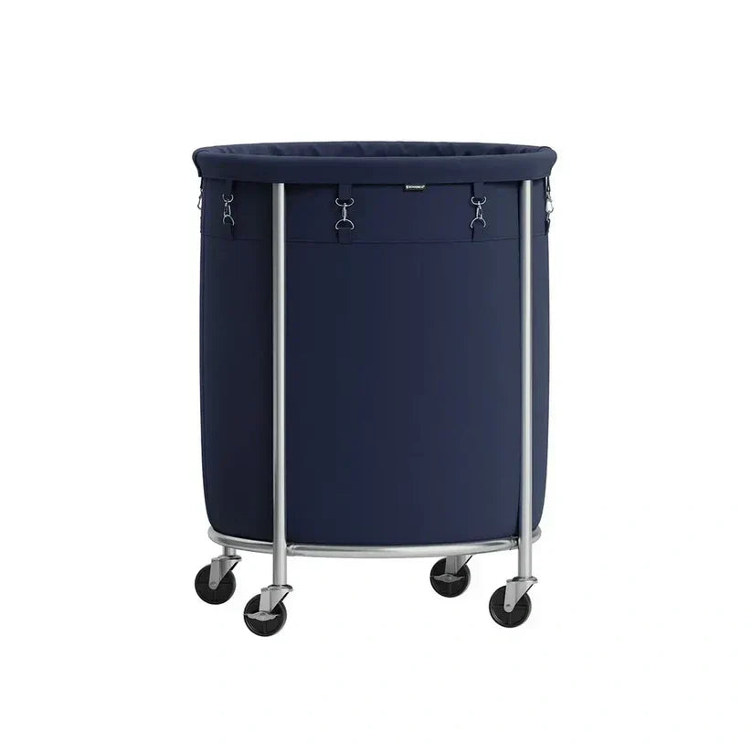 Laundry basket with wheels round laundry storage cart